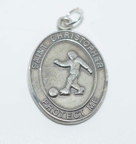 Sterling Silver St Christopher Protect Me Pendant (1 of 3)