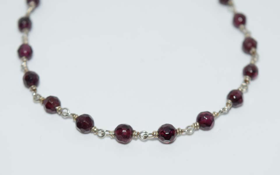Sterling Silver Garnet Bracelet (1 of 2)