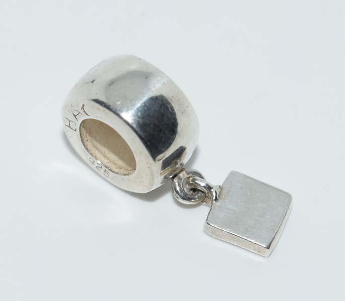 Sterling Square Dangle Slide Charm Pendant (1 of 3)