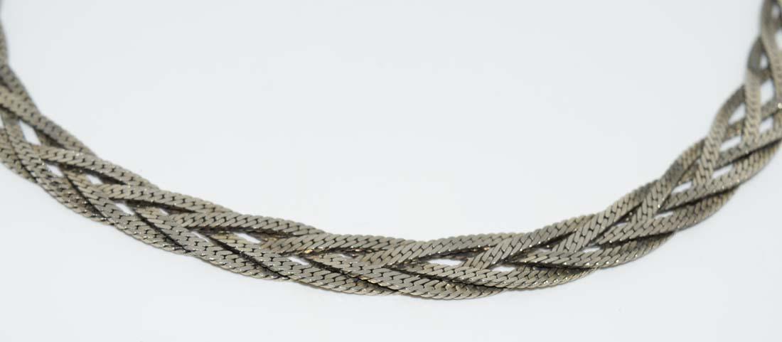 Silver Tone Braided Necklace (1 of 2)