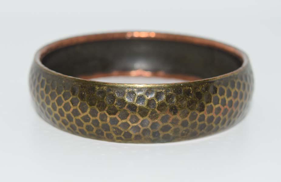 Copper Tone Hammered Bangle Bracelet (1 of 2)