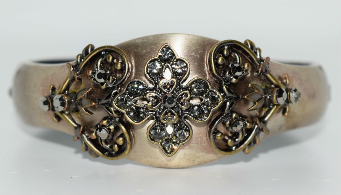 Vintage Style Rhinestone Bangle Bracelet (1 of 2)