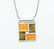 Vintage Sterling Silver Amber Square Necklace