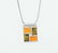Vintage Sterling Silver Amber Square Necklace - 2