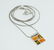 Vintage Sterling Silver Amber Square Necklace - 5