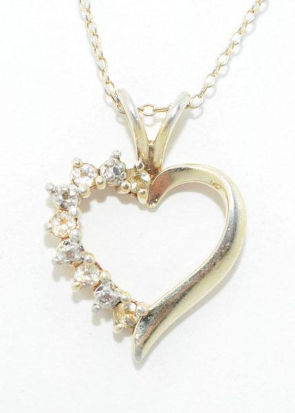 Sterling Silver White Topaz Heart Necklace: This pedant measures 23.6 x 17.4mm on a 18inch chain, tested white topaz & stamped 925.