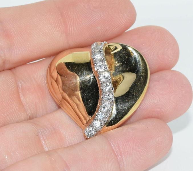 Gold over Sterling Open Heart Pendant: This pendant measure’s 28.5 x 27.2mm weighs 9.5grams & stamped 925.
