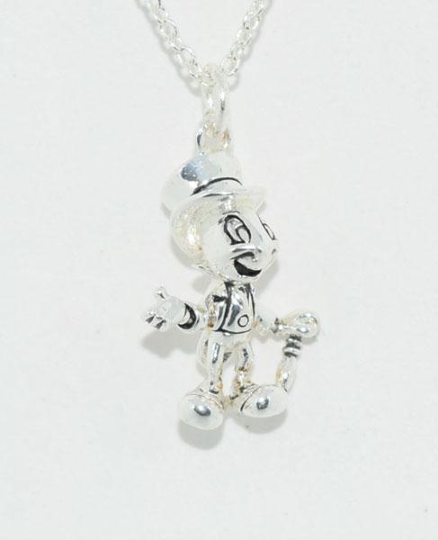 Silver Tone Disney Jiminy Cricket Necklace: This pendant measure’s 12.3 x 19.6mm on an 18inch chain & stamped LA CN Disney.