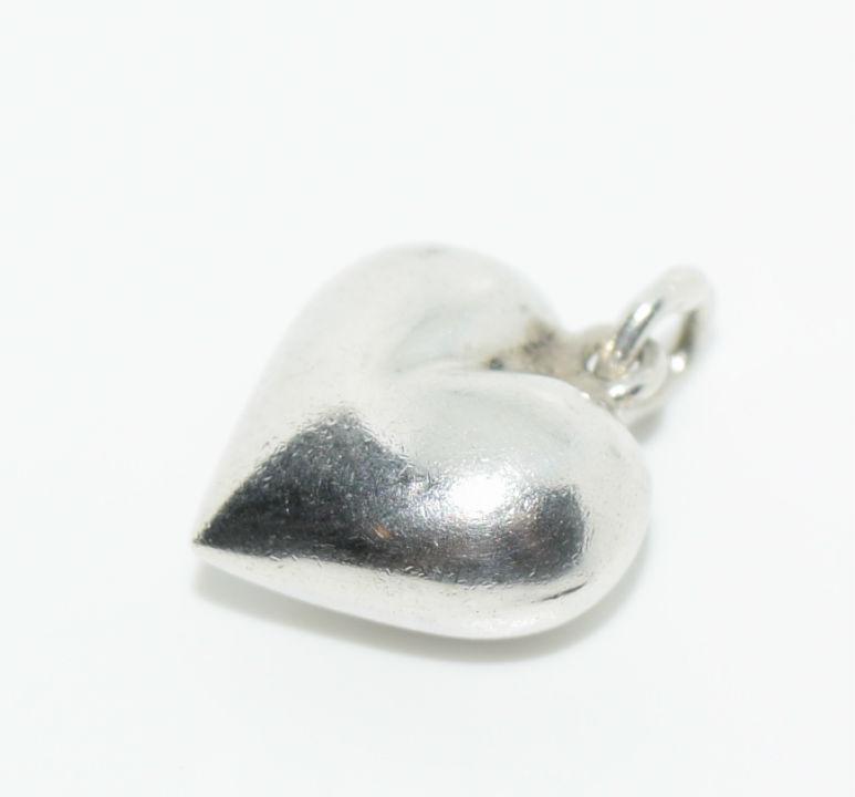 VTG Sterling Silver Heart Charm: This Vintage sterling silver Heart Charm measures 12.3 x 13.6mmand stamped 925.