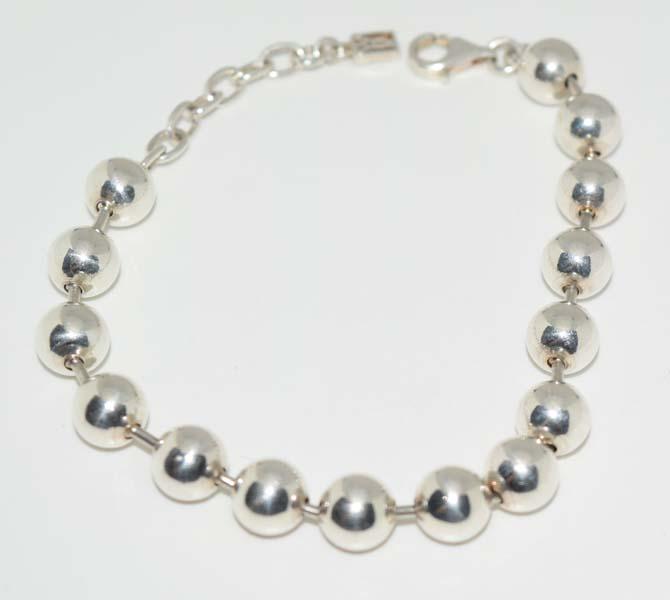 Heavy Host Pick Sterling Ball Chain Bracelet: This bracelet measures 8mm beads 7-8.25inchs long weighs 18.7grams & stamped 925 WP.