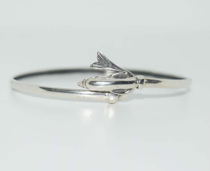 Sterling Silver Dolphin Bangle Bracelet (1 of 5)