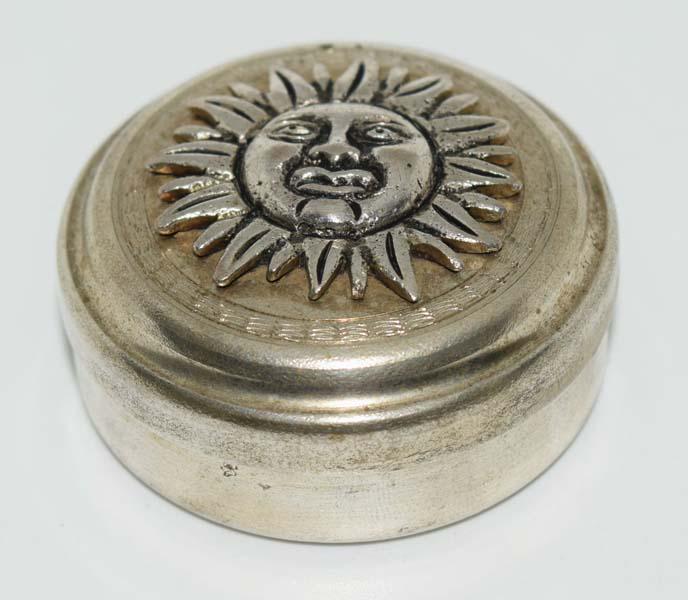 Silver Tone Vintage Fashion Sun Pill Case (1 of 5)