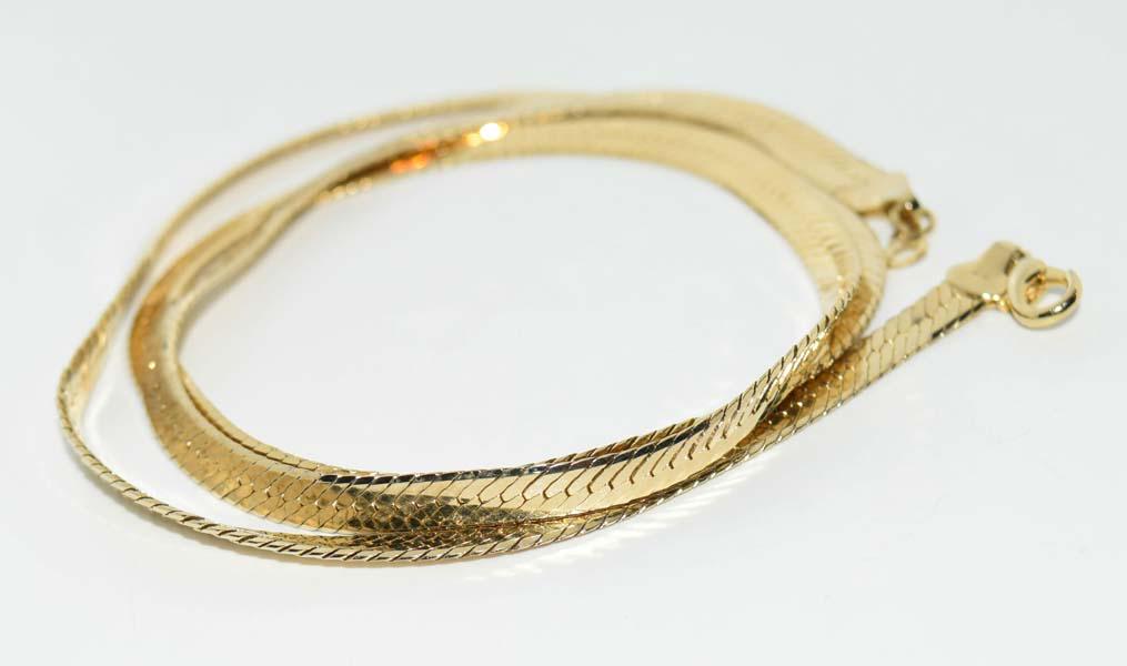 14K Plated 30inch Herringbone Chain Necklace (1 of 3)