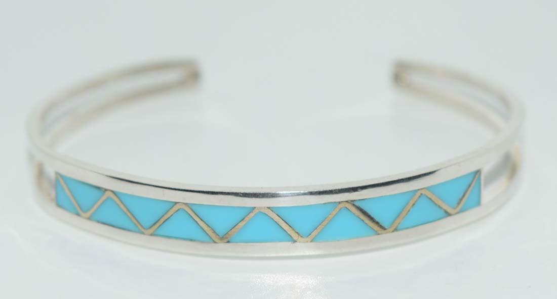 Sterling Southwest Design Enamel Cuff Bracelet (1 of 7)