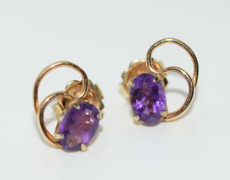 Vintage Krementz Amethyst Post Earrings (1 of 3)