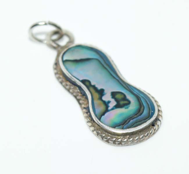 Silver Tone Abalone Charm: This charm measures 22.7 x 10mm.