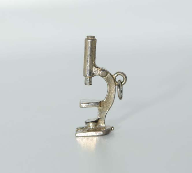 Silver Tone Microscope Charm: This charm measures 20 x 9 x 5mms.