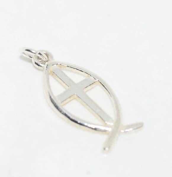 Sterling Silver Religious Fish Charm (1 of 3)