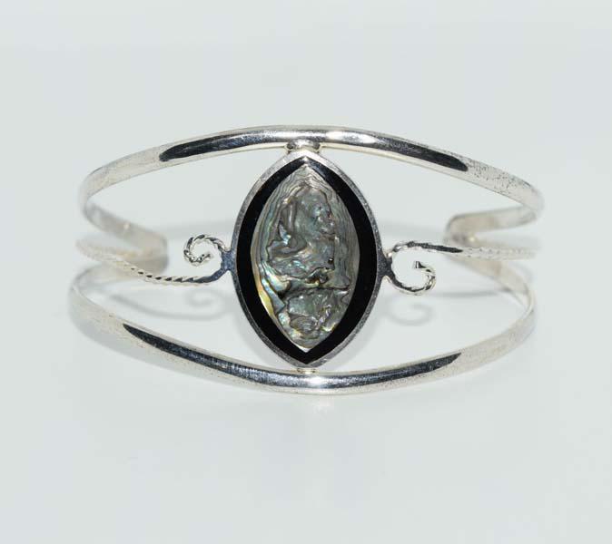 Mexican Alpaca Abalone Cuff Bracelet (1 of 5)