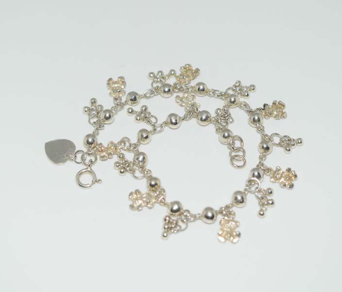 Vintage Sterling Teddy Bear Charm Bracelet (1 of 6)