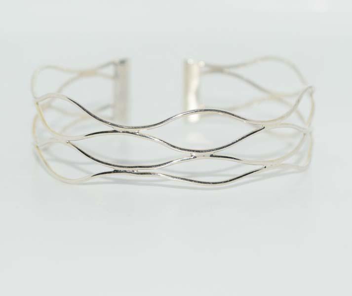 Sterling Silver Wire Design Cuff Bracelet (1 of 7)