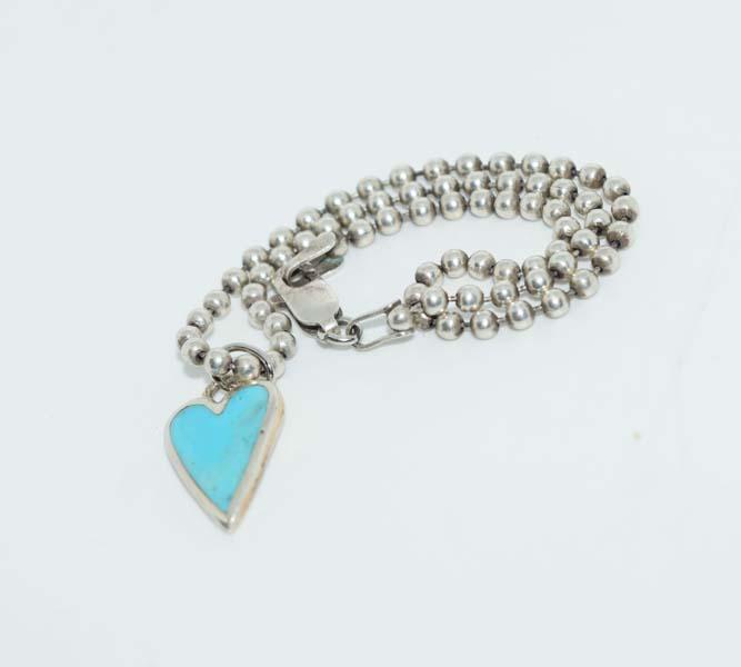 BARSE Sterling Silver 9-inch Heart Bracelet / Anklet: The chain is a 9-inch 2.5mm bead chain and the heart. The charm is 16.5x10mm.