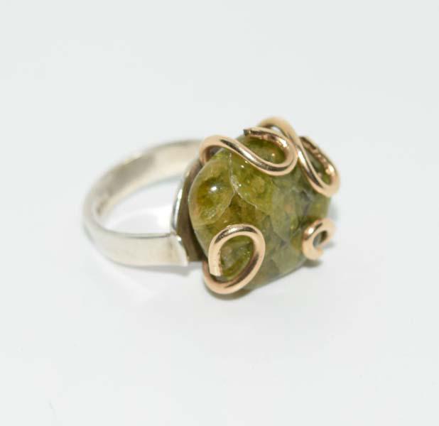 Hale Tested Sterling Artisan Natural Stone Ring Sz3.5 (1 of 4)