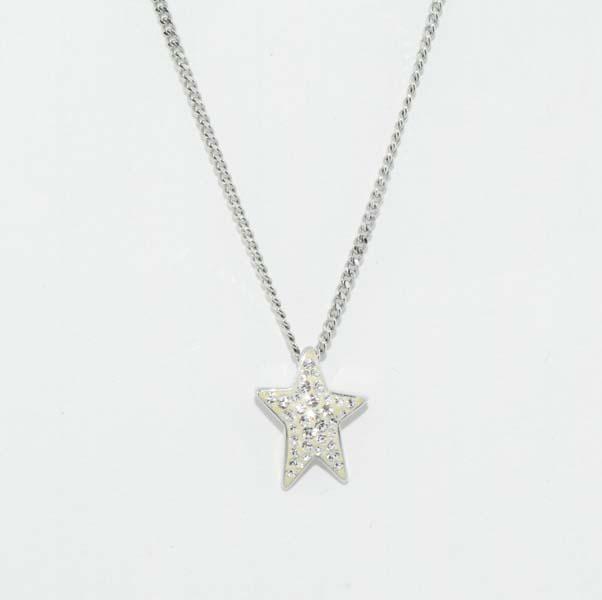 Swarovski Shimmering Star Necklace: This pendant measures 10.5 x 13mm on a 15-17inch chain & stamped Swarovski.