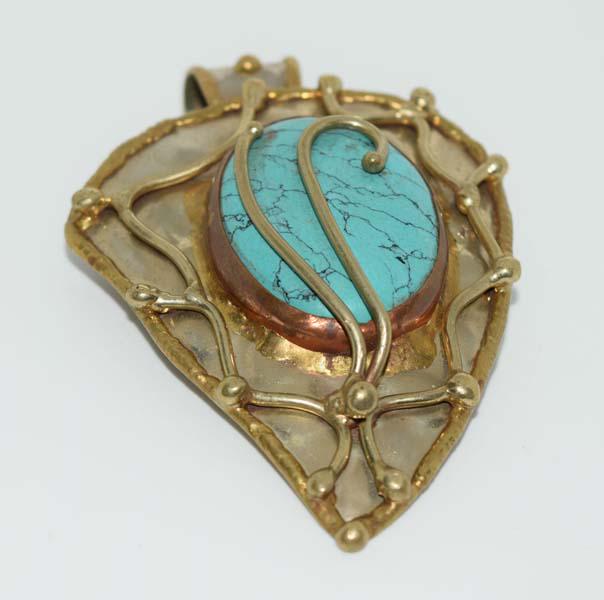 Large Hand-Crafted Copper Design Pendant (1 of 4)