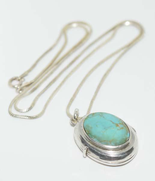 Sterling Etched Locked Necklace: This pendant measures 19mm wide with a 30mm drop on a 19inch chain & stamped 925.