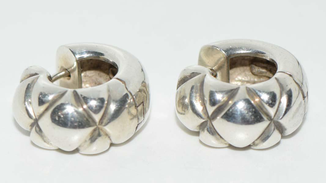 Zina Beverly Hills Sterling Silver Puff Huggie Earrings (1 of 4)
