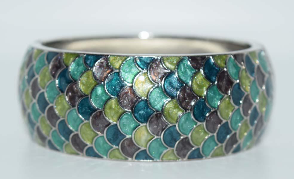 Multi-Color Enamel Hinged Bangle Bracelet (1 of 5)