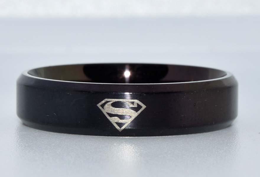 Stainless Steel Superman Band Ring Sz 12.5: Measurement: 5.8mm width | Size: 12.5