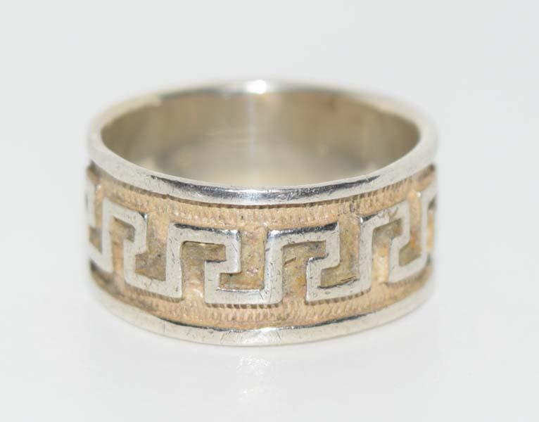 Sterling Silver Wide Band Ring Sz 5.5 (1 of 4)