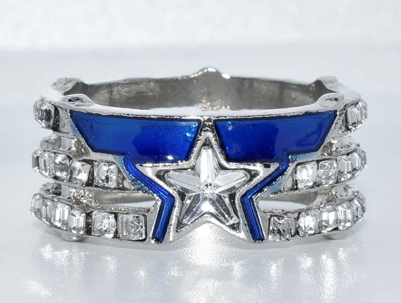 Rhinestone & Enamel Star Band Ring Sz 11 (1 of 3)