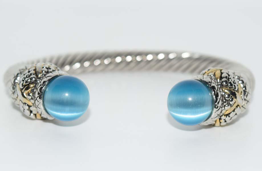 Silver & Gold Tone Large Cuff Bracelet (1 of 4)