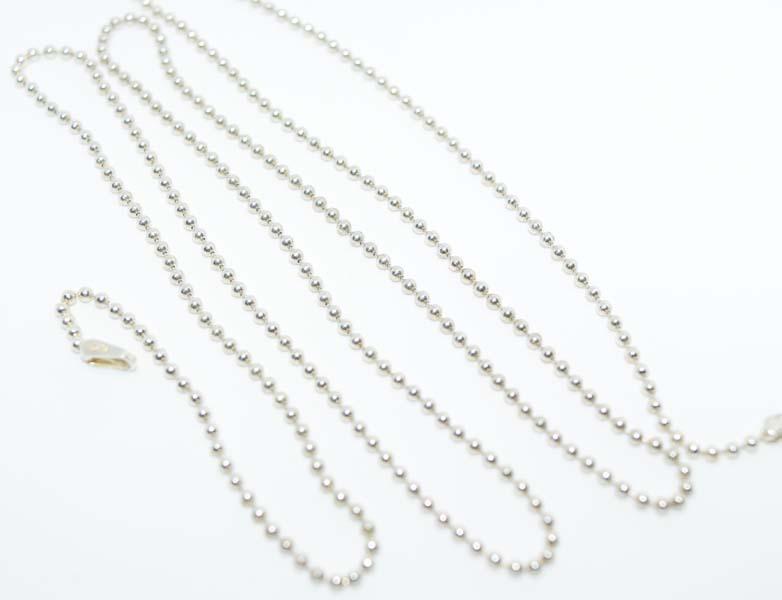 Sterling Silver Ball Chain Necklace: Measurement: 23.5 inch length, 1.5mm width | Weight: 3.9 grams | Stamp: 925