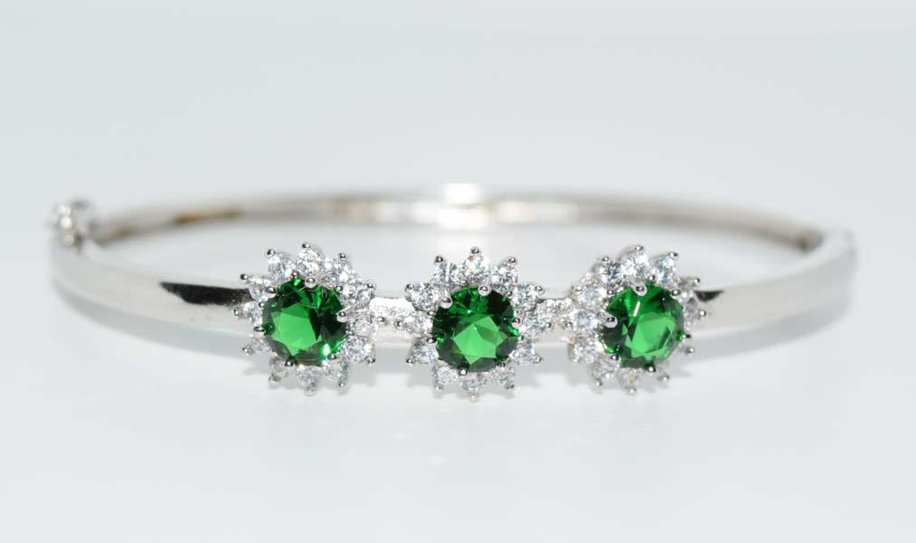 Sterling Silver CZ Bangle Bracelet (1 of 4)