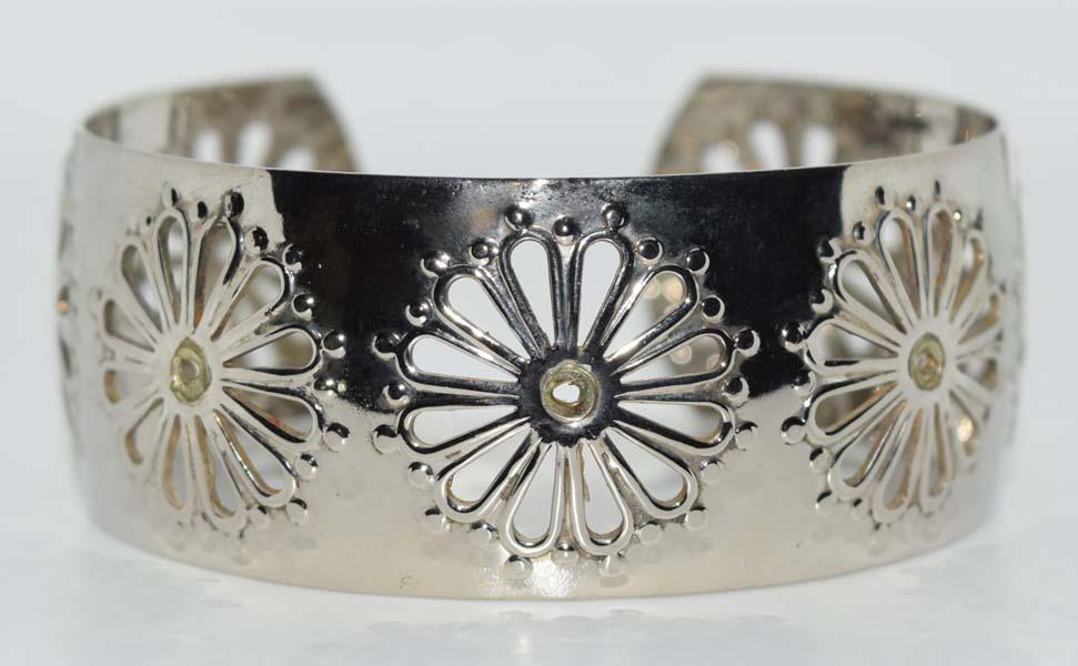 Sterling Silver Openwork Cuff Bracelet (1 of 5)