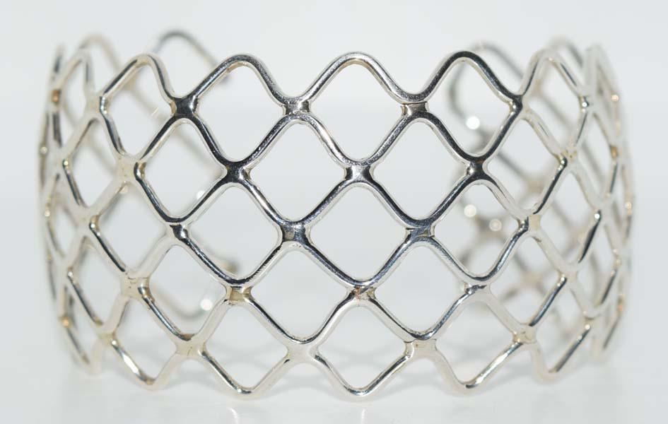 Sterling Silver Openwork Cuff Bracelet (1 of 4)