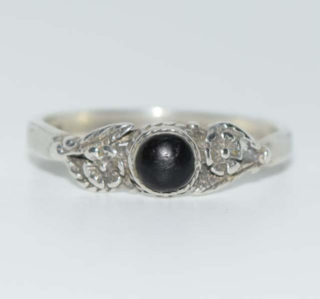 Sterling Silver Onyx Ring Sz 7.75 (1 of 4)