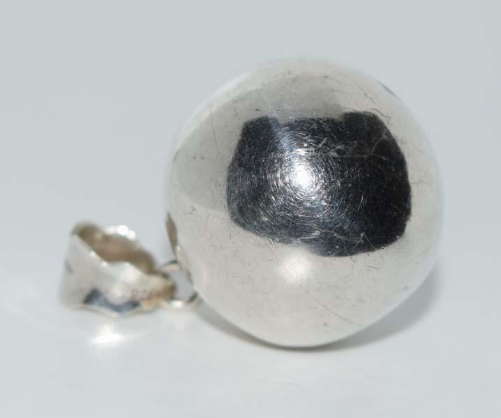 Sterling Harmony Musical Chime Ball Pendant: Measurement: 1.3 inch drop, 0.9 inch width | Weight: 13.7 grams | Stamp: 925