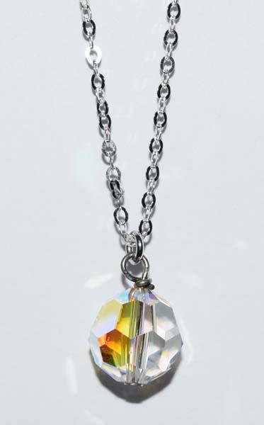 Sterling Silver Aurora Borealis Bead Necklace (1 of 4)