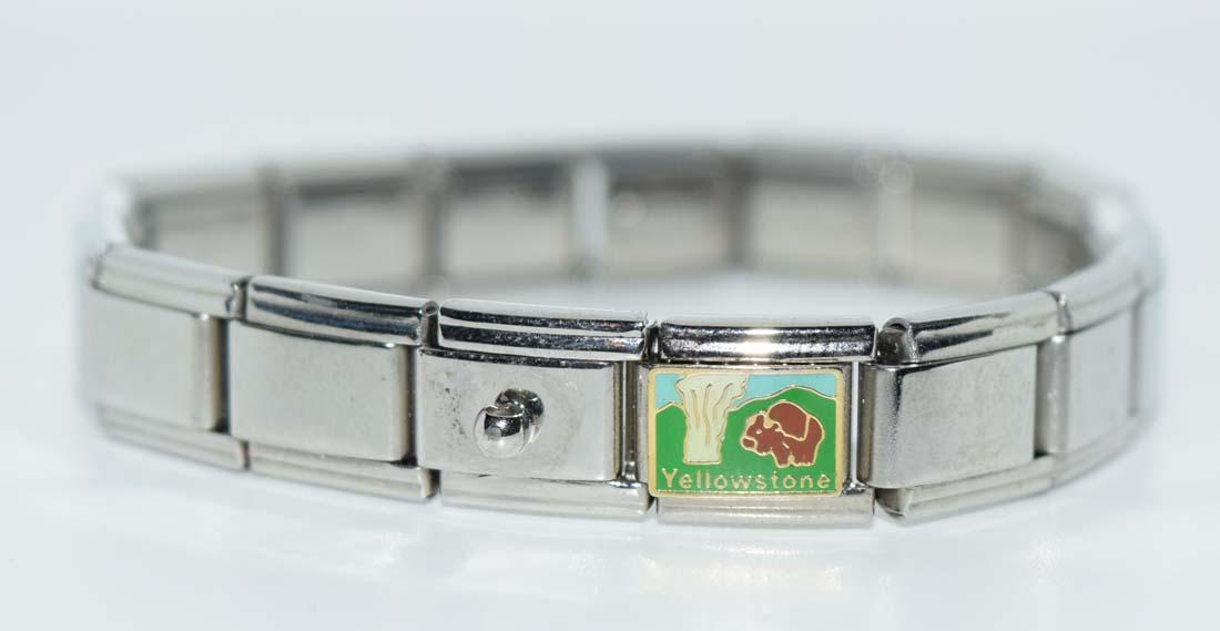 Stainless Steel Flat Charm Stretch Bracelet (1 of 3)
