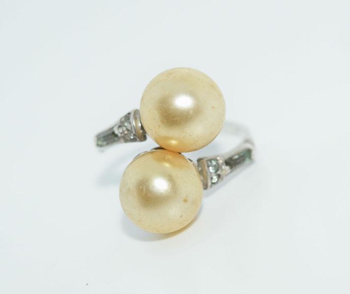Vintage Sterling Faux Pearl Wrap Ring sz6 (1 of 5)