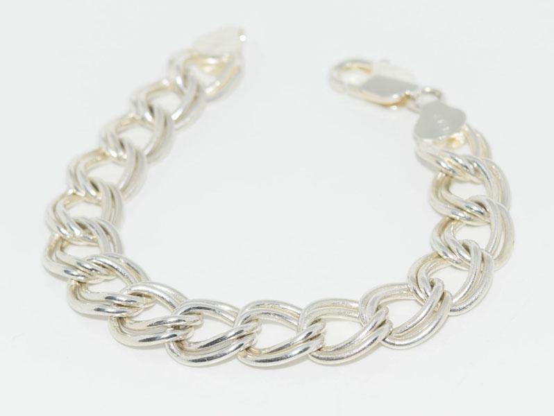 Italy Sterling Silver Large Link Charm Bracelet (1 of 2)