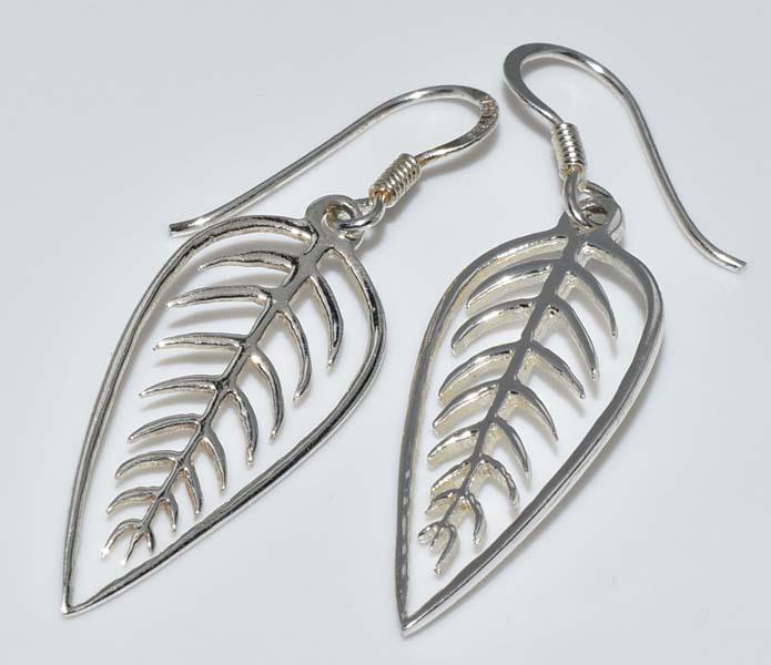 Sterling Silver Leaf Dangle Earrings (1 of 3)