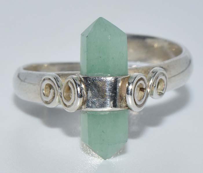 Mexico Sterling Prism Stone Adjustable Ring Sz 6.5 (1 of 3)