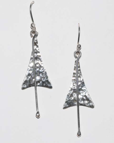 Artisan Sterling Silver Hammered Dangle Earrings (1 of 3)