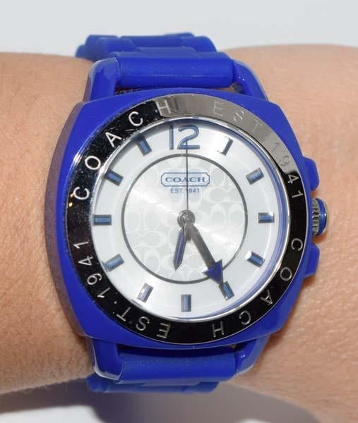 Coach Blue Silicone Watch New Battery (1 of 8)